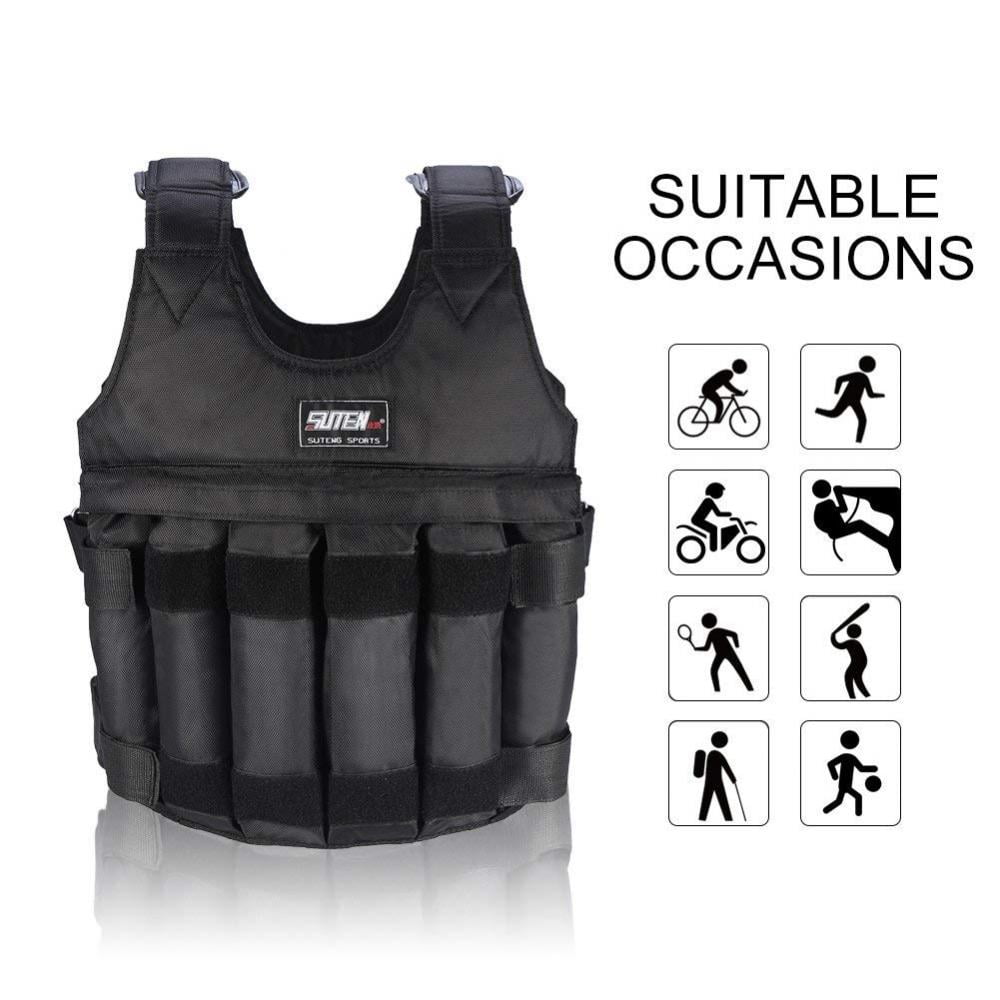 GOTOTOP Adjustable Weighted Vest 44lbs/110lbs Weighted Vest Jacket Men Cross-fit Training Exercise Jogging Fitness Workouts Weights not Included