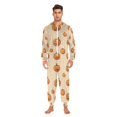 thumbnail image 3 of FORMRS Onesies Pajama for Adults Unisex Hoodie Winter Jumpsuit One Piece Sleepwear, Sizes S-2XL, Halloween Pumpkins Pattern, 3 of 7