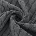 thumbnail image 4 of Algodón Cable Punto Manta, Suave Súper Tiro Sofá Mantas, Decorativas Tejidas Mantas para Sofá Cama Gris oscuro Tiro (47 "x 70"), 4 of 11