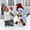 Red, variant on Bouanq Christmas Decorations Xmas Tree Decor Christmas Snowman Dress Suit Combination Wooden Button Pipe Hat Scarf, Large Size, Red Green White Scarf 16pcs