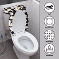 thumbnail image 2 of HELLHERO Polyester Fabric Toilet Seat Covers Set & Stretch Fit Toilet Top Cover Set & Soft for Bathroom Home Comfort Universal, Daisy, 2 of 6