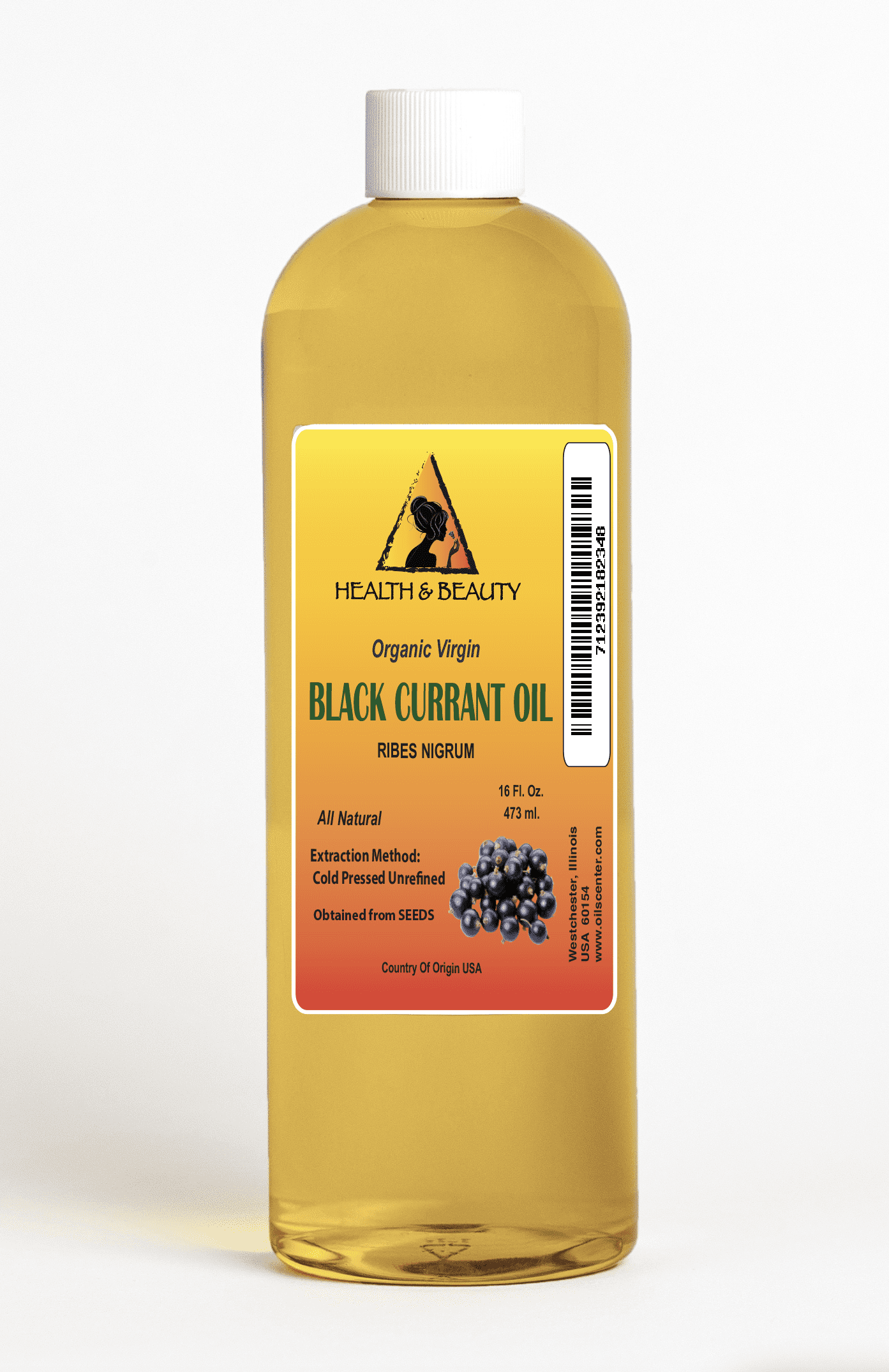 Black Currant Seed Oil Unrefined Virgin Organic 15% GLA Cold Pressed Premium Fresh Pure 48 oz