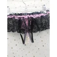 thumbnail image 4 of Tangas de malla con encaje floral, bragas con lazo y entrepierna abierta con perlas artificiales, lencería y ropa interior sexy para mujer, 4 of 5