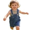 thumbnail image 3 of UACY Easter Bunny Overalls for Baby Girls Toddler Cute Denim Romper with Ears and Pompom Baggy Wide Leg Suspender, 3 of 9