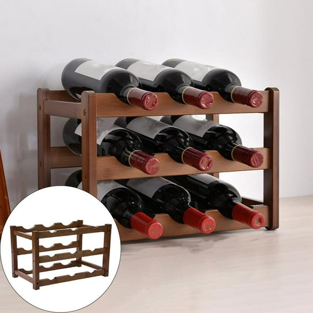 Estante para vino independiente, soporte para botellas , soporte para , soporte para despensa, bodega, encimera, organizador 3 capas BLESIY Estante de almacenamiento de vino