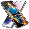 thumbnail image 2 of MUNDAZE Samsung Galaxy S9 Plus Blue Flaming Skull Burning Fire Double Layer Phone Case Cover, 2 of 5