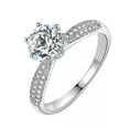 thumbnail image 5 of Handmade Round Cut 1ct Engagement CZ 925 Silver Womens Flower Band Ring Sz 4-9.5, 5 of 5