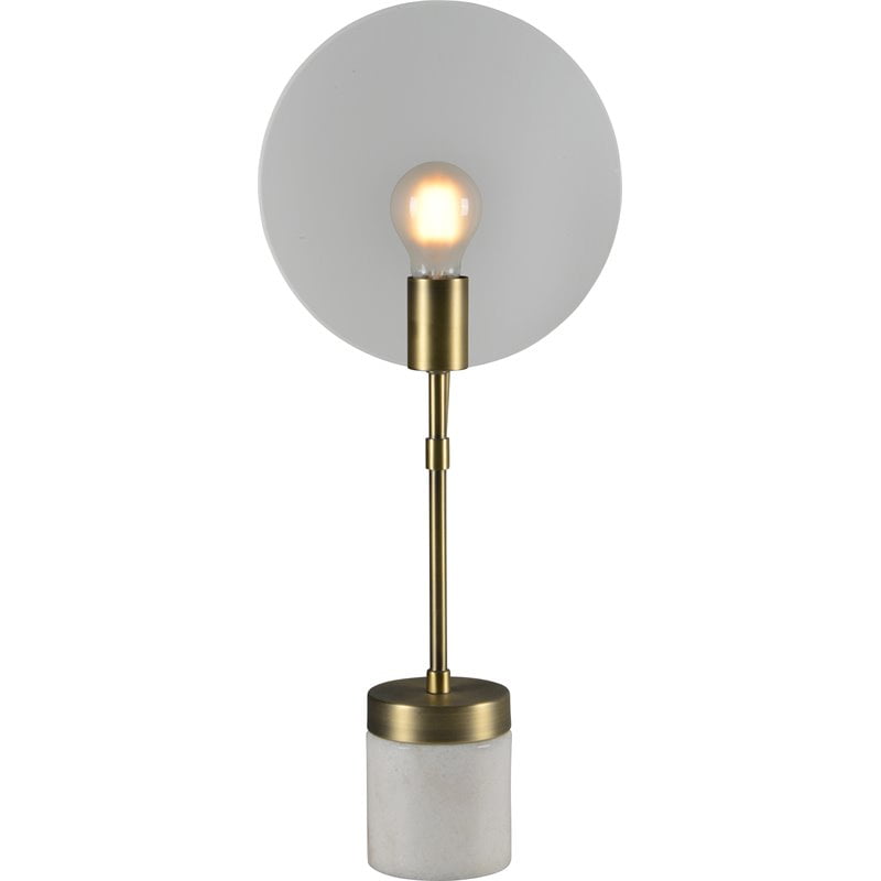 Renwil New Traditional Albion Table Lamp In Antique Brass And White