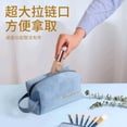 thumbnail image 3 of Velvet Pouch Letter Embroidery Cosmetics Storage Bag Fleece Travel Storage Bag, 3 of 8