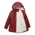 thumbnail image 4 of Women Solid Color Coat Button Down Overcoat Long Sleeve Cardigan Windproof Outer Coat Warm Winter Overcoat Fluffy Jacket, 4 of 6