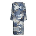 thumbnail image 5 of Xoenoiee Blue Golden Marble Print Women Long House Coat Zipper Front Robes Full Length Nightgowns with Pockets Loungewear Bathrobe, Size S, 5 of 7