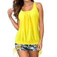 thumbnail image 2 of Mejor Belleza Mujer Traje de Baño de Moda Aumentar el tamaño 2 Piezas Tankini Tops de Bikini y Partes de Abajo Amarillo S, 2 of 7