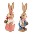 thumbnail image 3 of Luzkey 2pcs Straw Rabbit Ornaments, Statue, Easter Straw Bunny, Spring Table Decoration, Standing, Bunny Ornament, Woven Rabbit Figurine C, 3 of 8