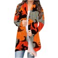 thumbnail image 1 of Moda mujer camiseta de manga larga otoño frente abierto suelto prendas de vestir exteriores blusa estampada abrigo Tops Halloween Cardigan blusa Fridja  hkj2404, 1 of 5