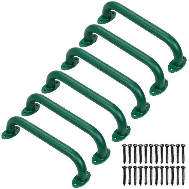 Asas de seguridad Handrail SELEWARE de metal verde de 12 pulgadas, paquete de 6