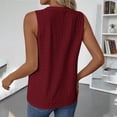 thumbnail image 4 of Wang6 Womens Plus Size Tank Tops Causal Sleeveless Pleated T Shirts Summer Solid Loose Fit Hollow Tops XL, 4 of 5