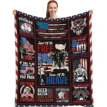 Veteran Blanket Gifts for Men, Vietnam Veteran Gifts, Army Navy Military Blankets for Veterans, Navy/Army/Air Force Veteran Gifts, Military Retirement Gifts, Patriotic Throw Blanket 80"x60"
