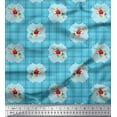 thumbnail image 1 of Soimoi Cotton Duck Fabric Check & Floral Artistic Print Fabric by the Yard 42 Inch Wide, 1 of 1