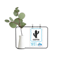 thumbnail image 1 of Green Cactus Succulents Outline Transparent Glass Hanging Vases Decoration Bottle, 1 of 2