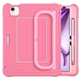 thumbnail image 2 of Case for iPad Air 11 inch (2026 M4/2025 M3/2024 M2), 3-in-1 Silicone Tablet Case with 180° Adjustable Stand, Shoulder Strap, Pink, 2 of 7