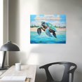 thumbnail image 3 of Nawypu  Bathroom Canvas Wall Art, Sea Turtle Wall Decor Giclee Rustic Painting Ocean Beach Canvas Prints Framed Artwork for Living Room Bedroom Office (Sea Turtle - B), 3 of 4