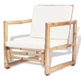 thumbnail image 5 of vidaXL 4 Piece Garden Lounge Set with Cushions Bamboo, 5 of 5