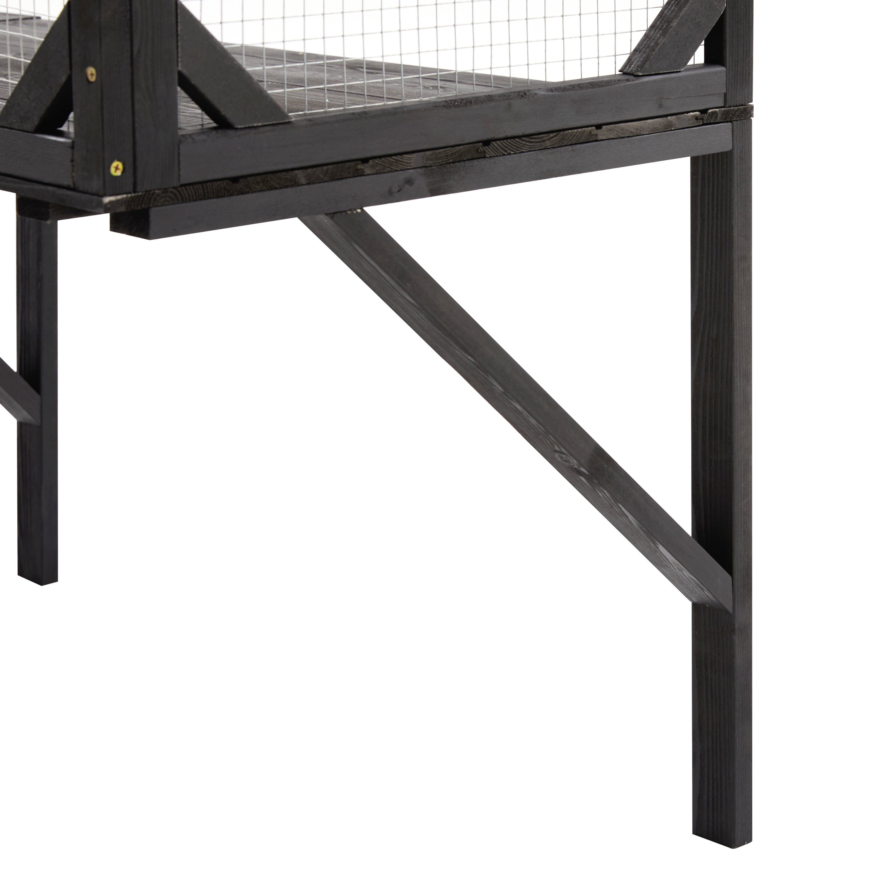 Outdoor Cat Catio Cat Climbing Catio Window Cat House Cat Patio Enclosure with Platforms for 1-3 Cats, Black+Brown  WL