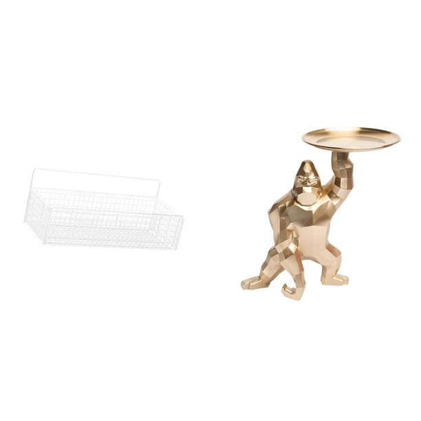 Cesta de almacenamiento colgante,Cesta de almacenamiento para gabinete organizador de pared colgante,Estantes de pared con decoración de granja,Estatua,Bandeja para servir estatuas,decoración