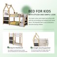 thumbnail image 2 of Bellemave Twin over Twin House Bunk Bed with Storage Staircase and 2 Blackboards Tree House Stairway Bunk Bed Junior Low Floor Bunk Bed Frame, White, 2 of 13
