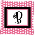 thumbnail image 2 of Carolines Treasures CJ1001-UPW1414 Letter U Initial Monogram - Pink Black Polka Dots Indoor & Outdoor Fabric Decorative Pillow, 2 of 7