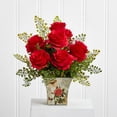 thumbnail image 3 of Nearly Natural 20” Artificial Silk Red Roses Bouquet, 3 of 4