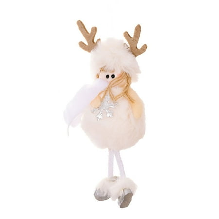 

Mightlink Christmas Doll Pendant Girl Doll Wide Application Washable Plush Hanging Decorative Snowflake Pattern Cartoon Antlers Xmas Doll Ornaments New Year Gift