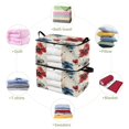 thumbnail image 4 of Foldable Clothes Storage Bags Clothes Organizer Bin with Clear Windows for Clothes Bedding Blue and Red Flowers, 4 of 6