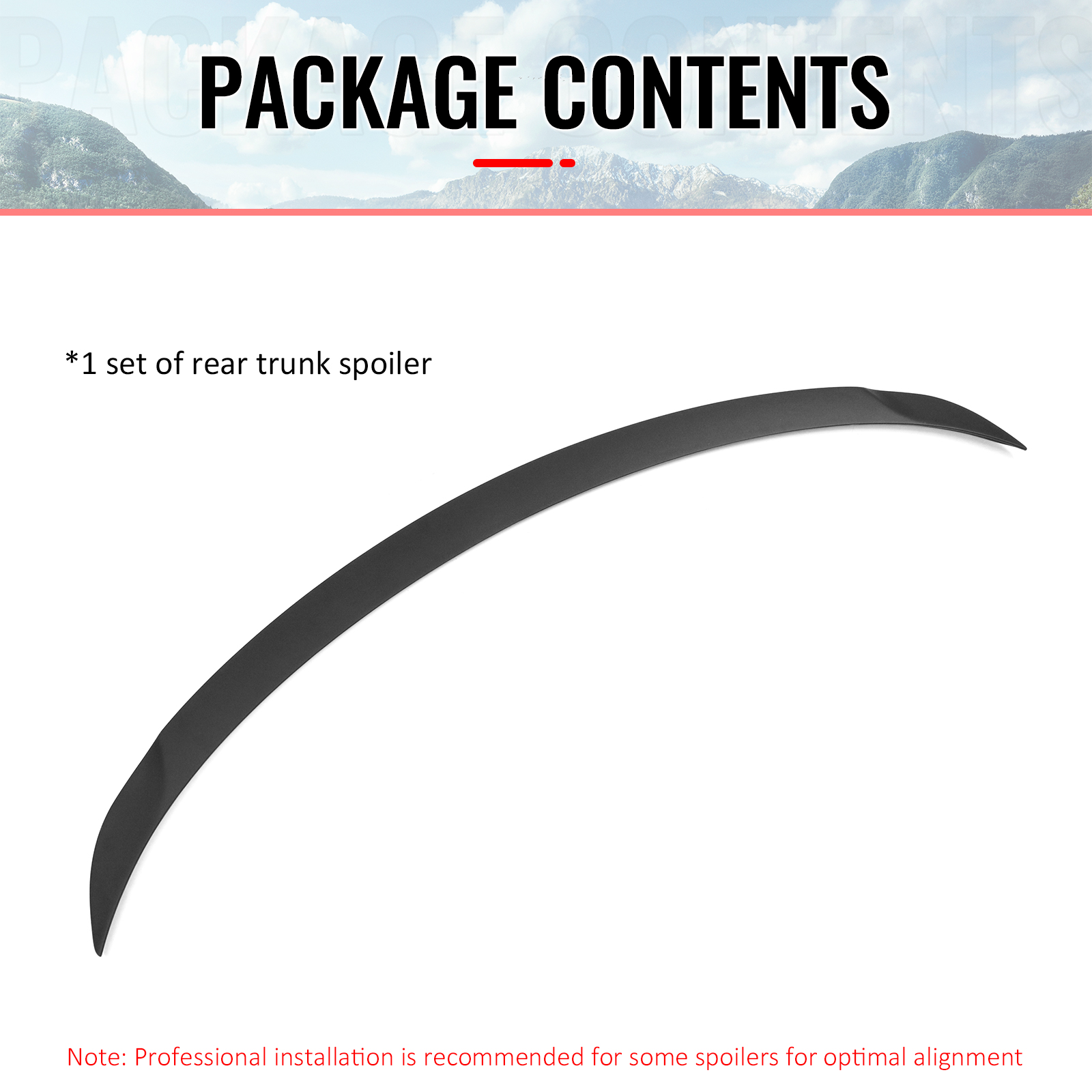 Ikon Motorsports Trunk Spoiler Compatible with 2026 Tesla Model Y Juniper, P Style Matte Black ABS Plastic Add-on Rear Trunk Lid Spoiler Wing Lip