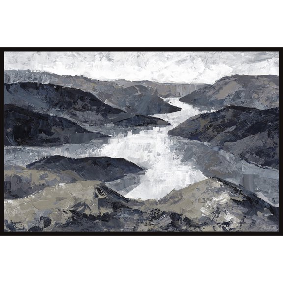 Marmont Hill Flow Like a Great River Floater Framed Painting Print on Canvas