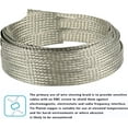 thumbnail image 3 of Wire Shielding Tinned Copper Flat Braid Cable Sleeving Ground Straps ESD EMI RFI Protector Flexible Mesh, 3 of 7