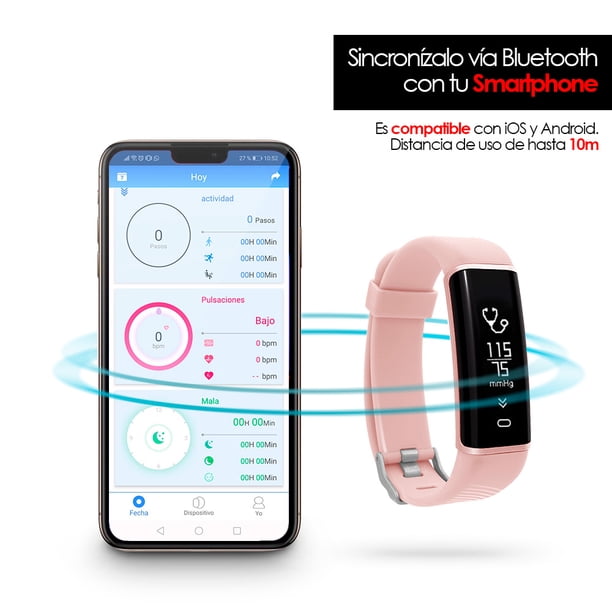 Pulsera Inteligente Fitband Sport Contra Agua Redlemon Monitor Ritmo  Cardiaco, Notificaciones Android Rosa