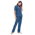thumbnail image 2 of Ashford & Brooks Women's Woven Short Sleeve Shirt and Pajama Pants Set, Blue/Grey, S, 2 of 6