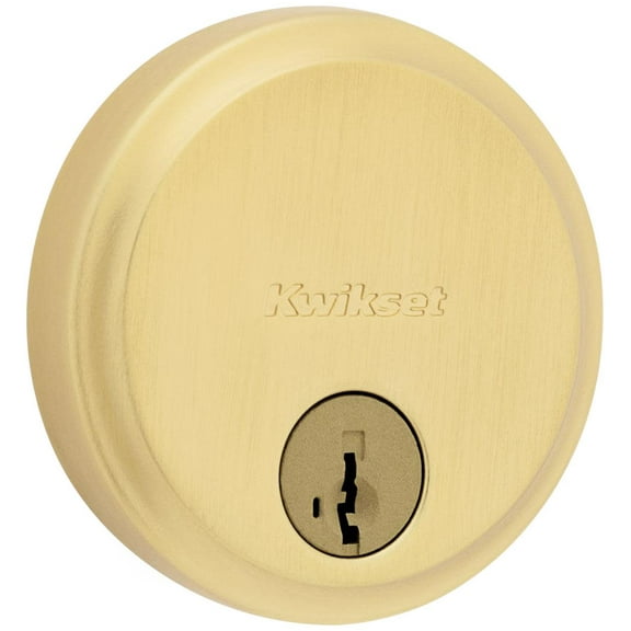Kwikset 258-S.Strkp Hometown Single Cylinder Keyed Entry One Sided Deadbolt - Brass