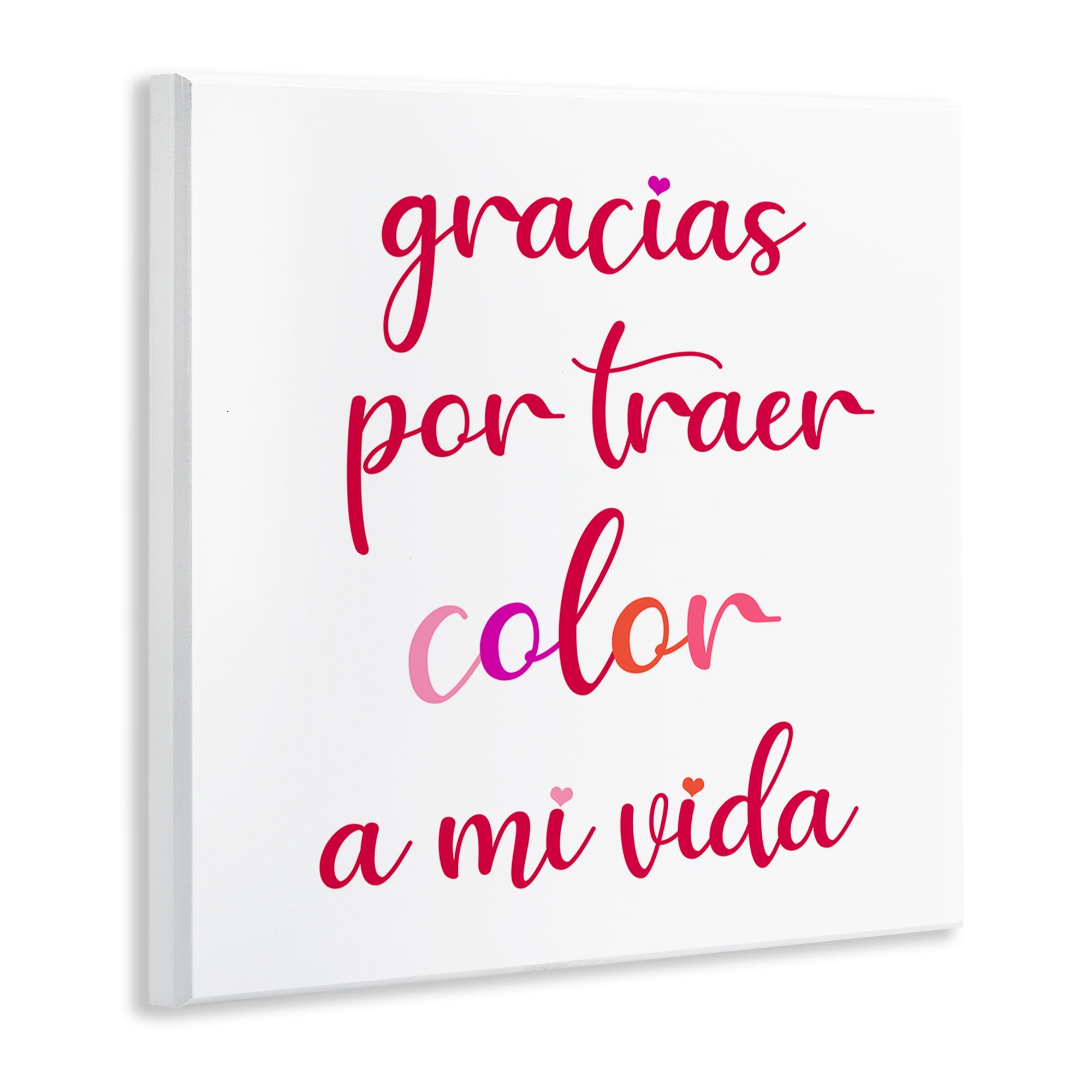 Stupell Industries Gracias por Traer Color Inspirational Quotes & Sayings Painting Unframed Art Print Wall Art, 12 x 12
