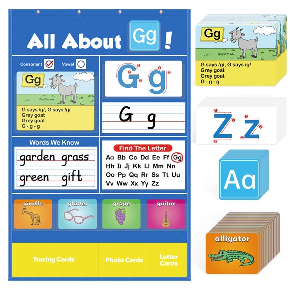 Tabla de bolsillo para aprender el alfabeto Torlam ABC Flash Cards Kids