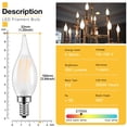 thumbnail image 2 of C32 Flame Tip LED Light Bulb, E12 Base, 4W, 2700K Warm White, Dimmable, White Glass, 6 Pack, 2 of 8
