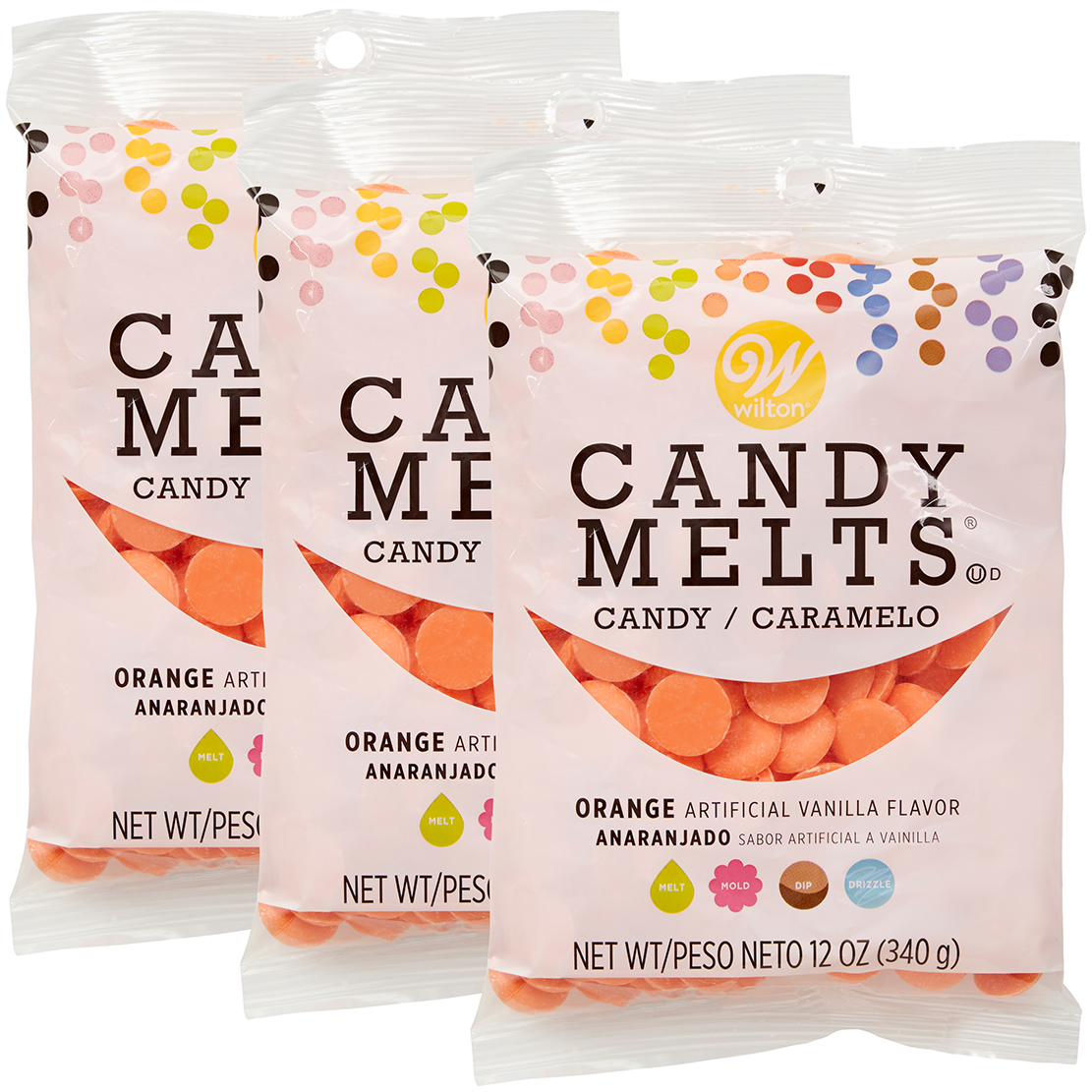 Wilton Orange Candy Melts Candy, 12 oz., Pack of 3