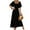 Black, variant on CharmCyan Women Square Neck Short Sleeve Maxi Dress Elegant Loose Fit Flowy Long Dress Summer Casual Solid A Line Sundress Beige L