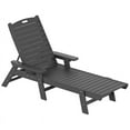 thumbnail image 1 of Bayport Chaise Longue Inclinable en Plastique HDPE pour Extérieur en Gris, 1 of 6