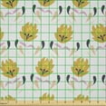 thumbnail image 2 of Ambesonne Grey Modern Fabric by the Yard Microfiber, Repeating Flower Print, 3 Yards, Pale Orange Soft Pink and Tan, 2 of 2