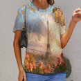 thumbnail image 6 of Blossoming Paris Eiffel Tower T Shirts Basic T-Shirt Short Sleeve Ladies Tee Shirt Summer Graphic Clothing, 6 of 6