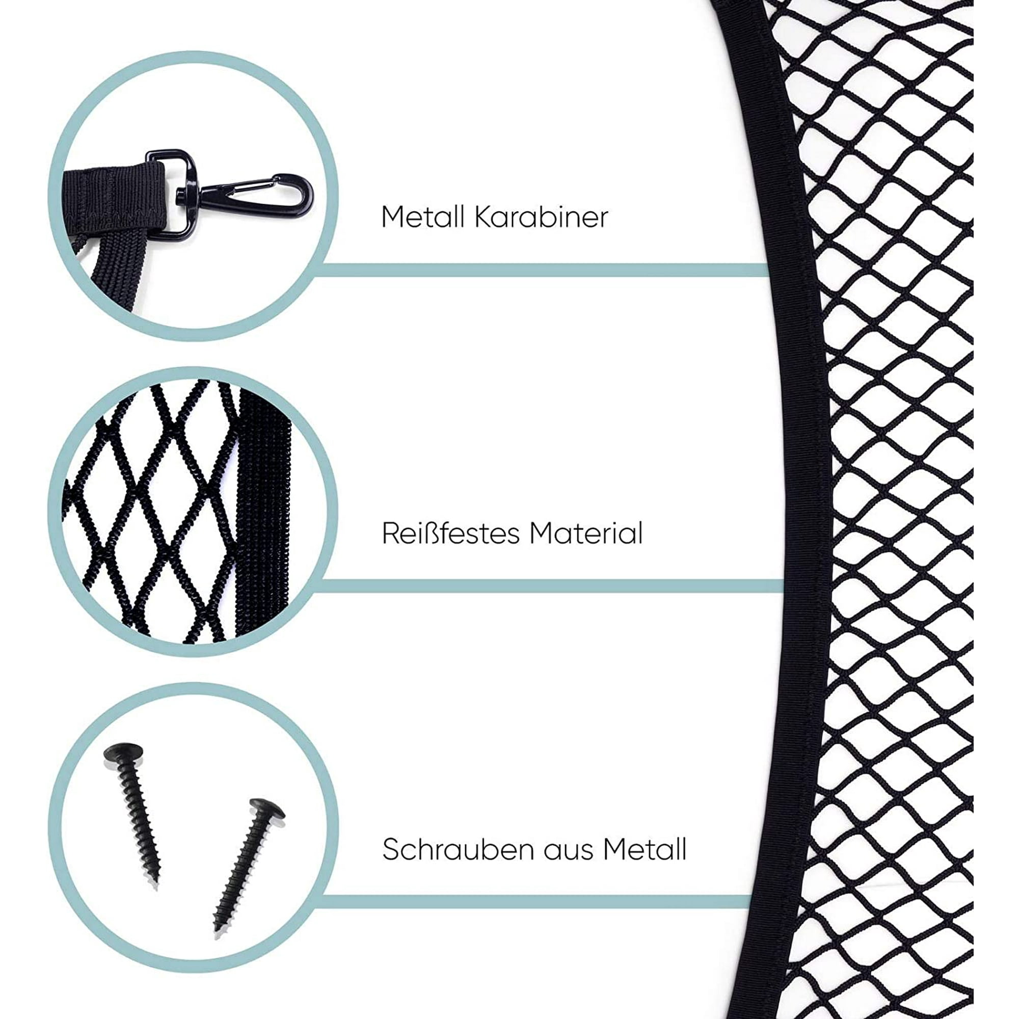 Filet De Rangement Pour Coffre De Voiture – Double Couche 110x40 Cm – Élastique, Avec Crochets – Pour SUV, Camping-car, Van