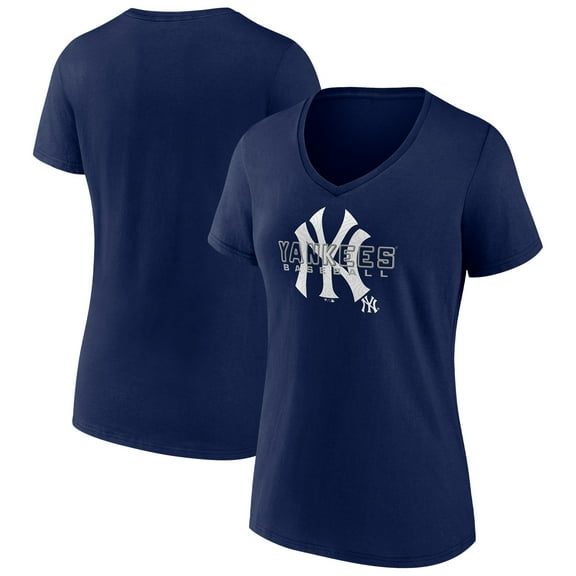 Women's Navy New York Yankees Stellar V-Neck T-Shirt