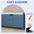 thumbnail image 6 of ModFusion Blue Shoe Bench Entryway Organizer with Flip-Top Seat, Padded Cushion and Storage Cabinet, 6 of 9